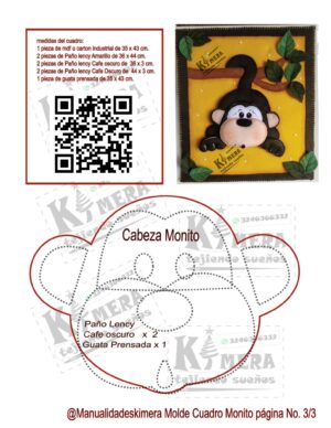 Moldes Cuadros Animales de la jungla (Mono)